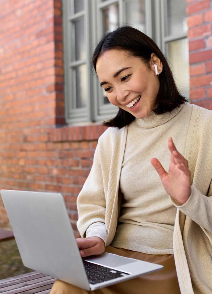 applicant checking her success after using the Benji app
